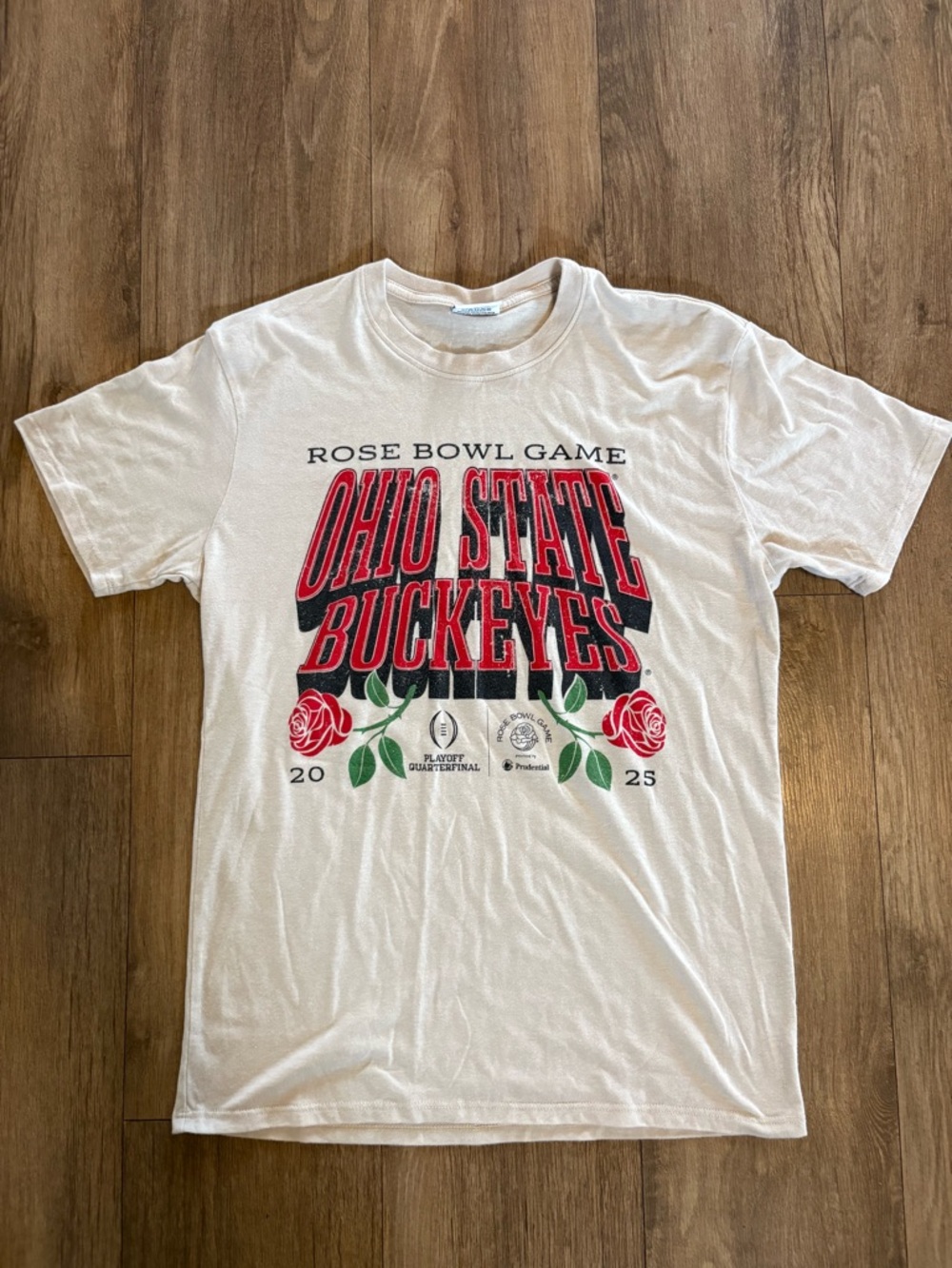 Ohio State Buckeyes Rose Bowl 2025 Game T-Shirt - White/Red